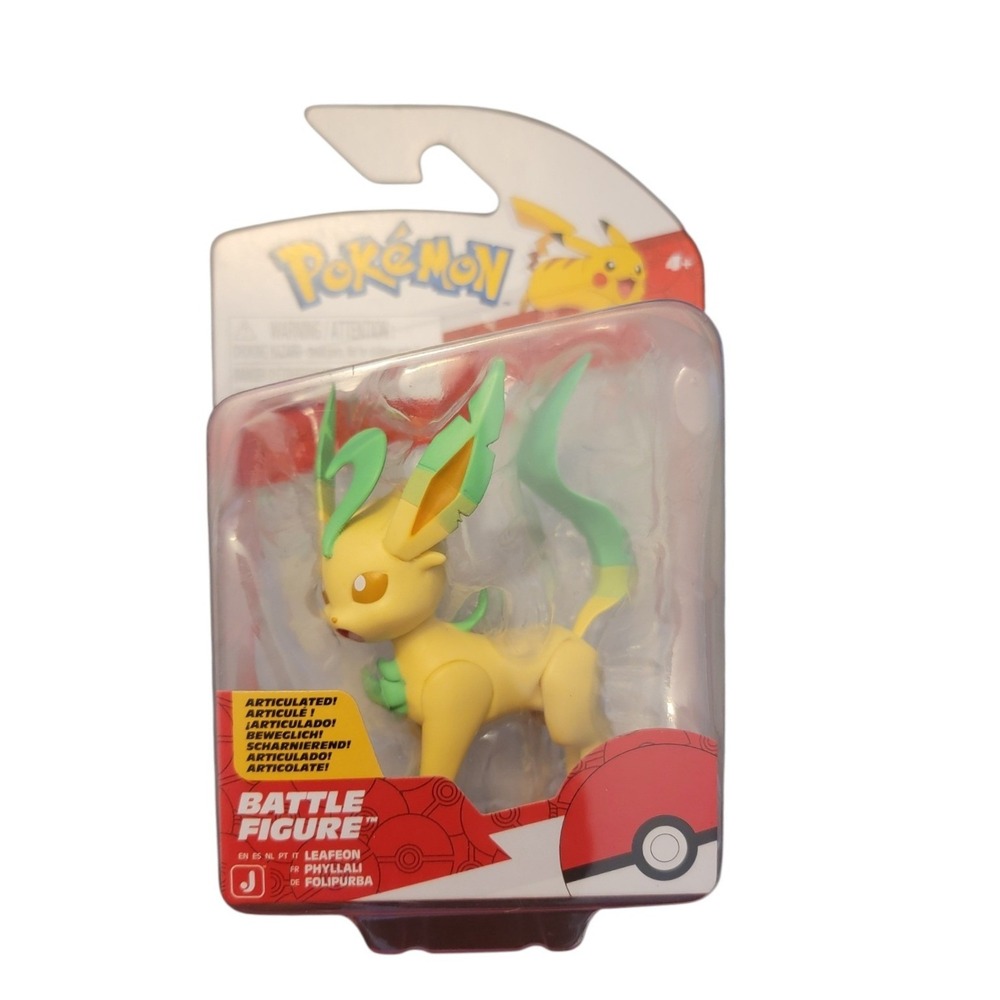 Pokemon Battle Figure Kids 3 Inch Yellow Green New Leafeon Articulated‎